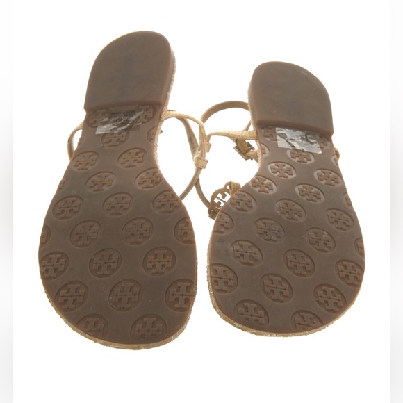 Tory Burch Leather Embroidered Accent T-strap Sandals - Picture 4 of 5